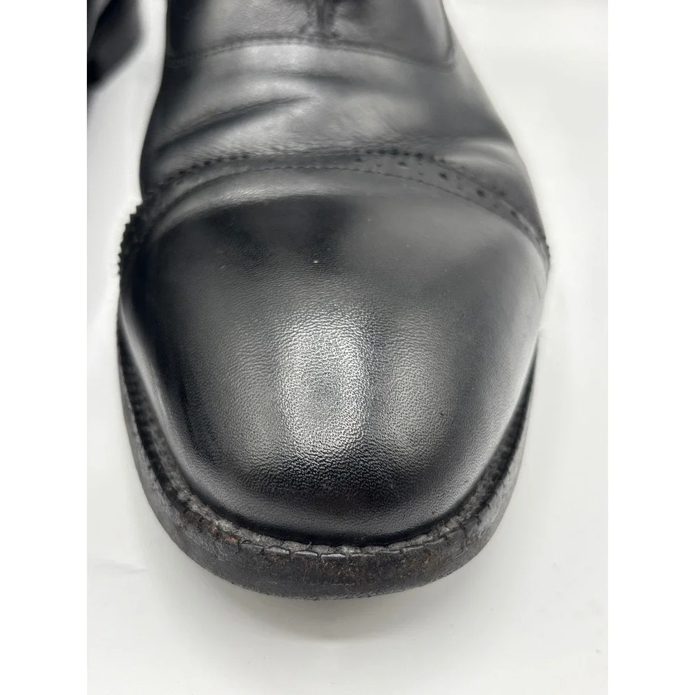 Beckett Simonon Men's Black Leather Cap Toe Lace-Up Dress Boots Size 11.5